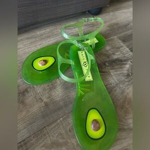 Katy Perry The Geli Flat Sandal in the Avocado design.